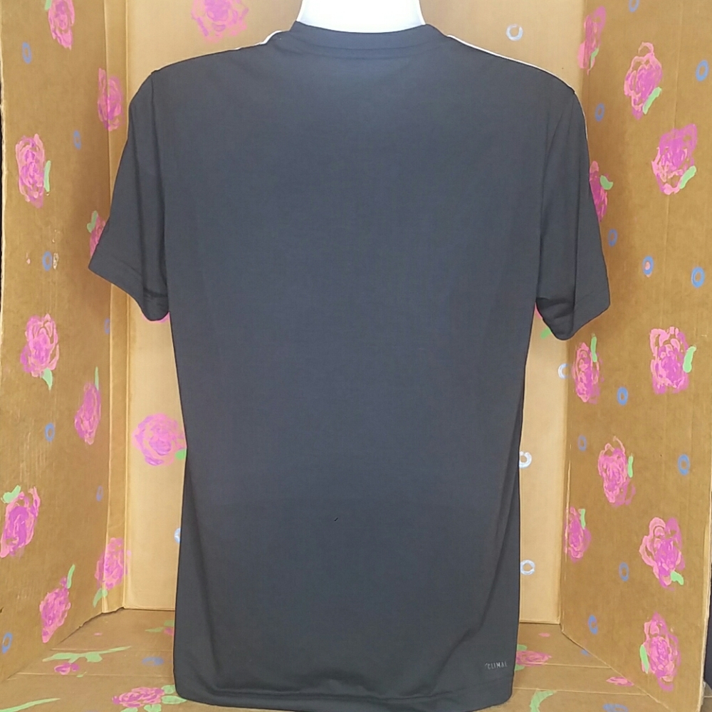 Adidas Climate Black Shirt with White Stripes L - Picture 4 of 8